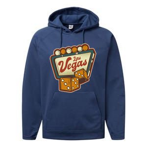 Las Vegas Retro Sign Performance Fleece Hoodie