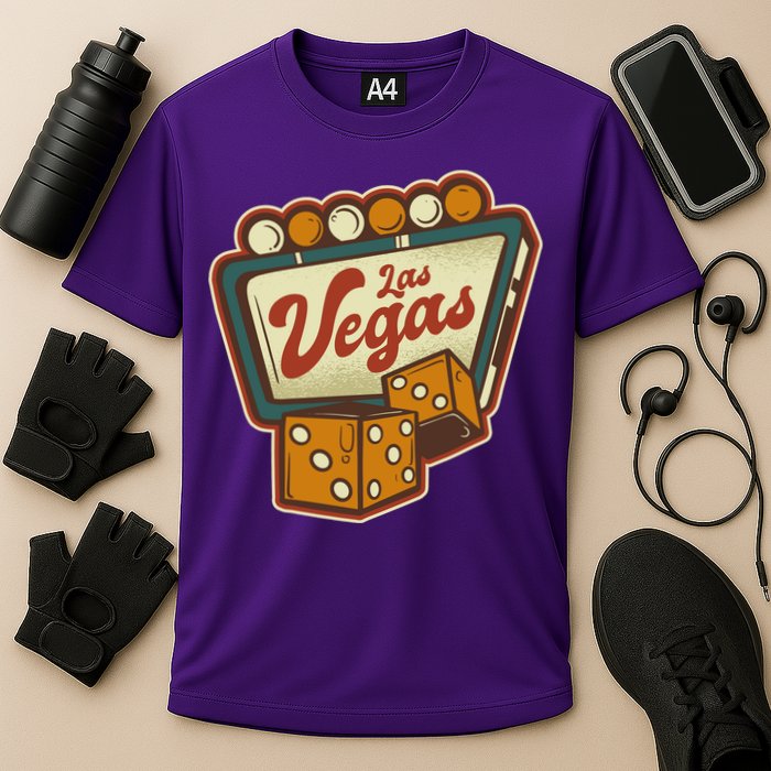 Las Vegas Retro Sign Cooling Performance Crew T-Shirt