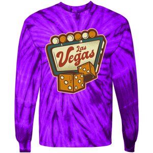 Las Vegas Retro Sign Tie-Dye Long Sleeve Shirt