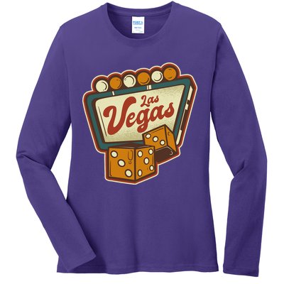 Las Vegas Retro Sign Ladies Long Sleeve Shirt