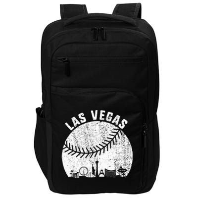 Las Vegas Skyline Baseball Fan Vintage Baseball Las Vegas Impact Tech Backpack