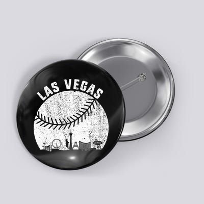 Las Vegas Skyline Baseball Fan Vintage Baseball Las Vegas Button