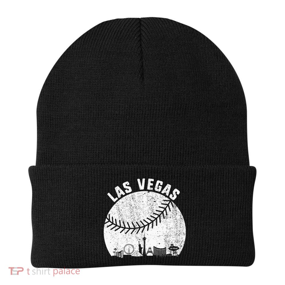 Las Vegas Skyline Baseball Fan Vintage Baseball Las Vegas Beanie