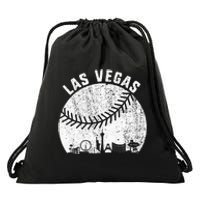 Las Vegas Skyline Baseball Fan Vintage Baseball Las Vegas Drawstring Bag