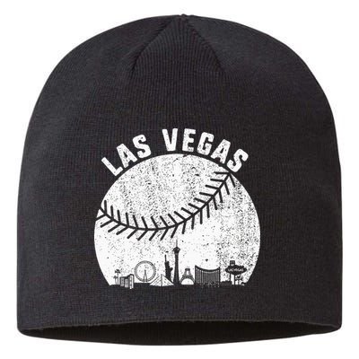 Las Vegas Skyline Baseball Fan Vintage Baseball Las Vegas Sustainable Beanie