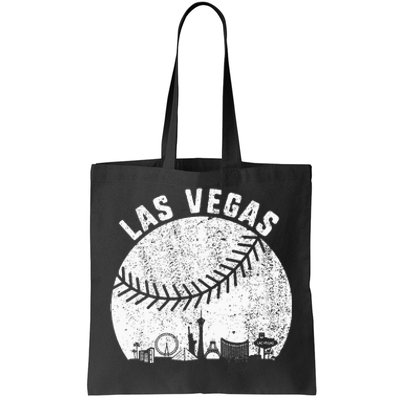 Las Vegas Skyline Baseball Fan Vintage Baseball Las Vegas Tote Bag