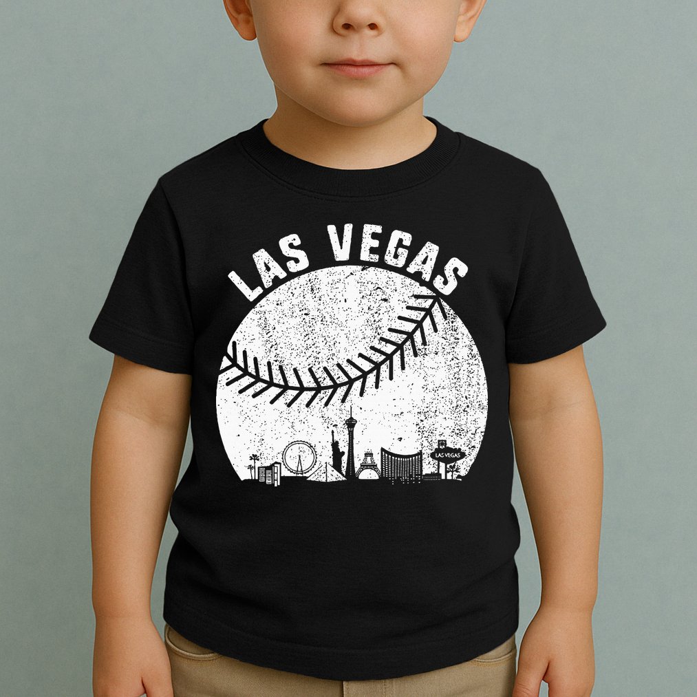 Las Vegas Skyline Baseball Fan Vintage Baseball Las Vegas Toddler T-Shirt