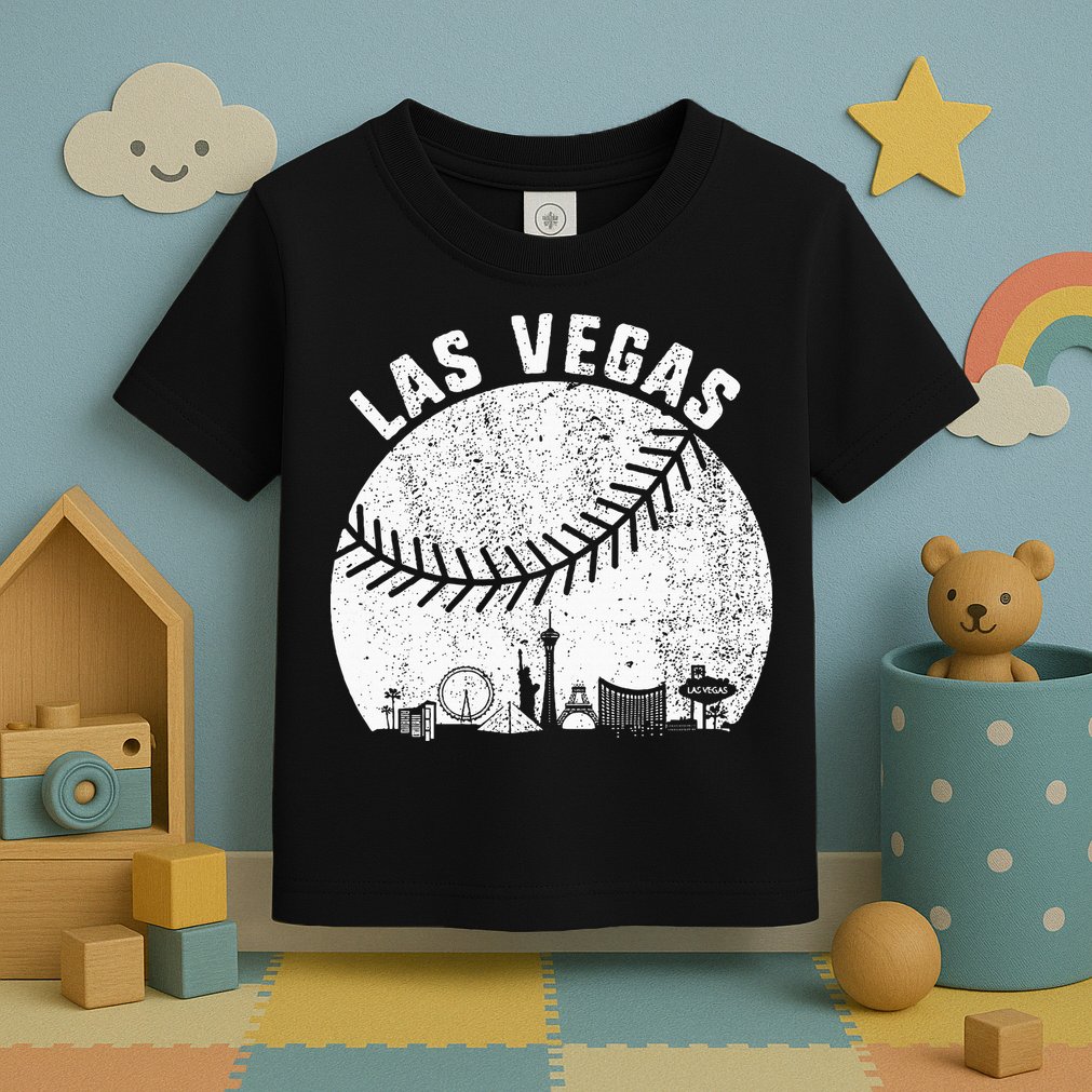 Las Vegas Skyline Baseball Fan Vintage Baseball Las Vegas Toddler T-Shirt
