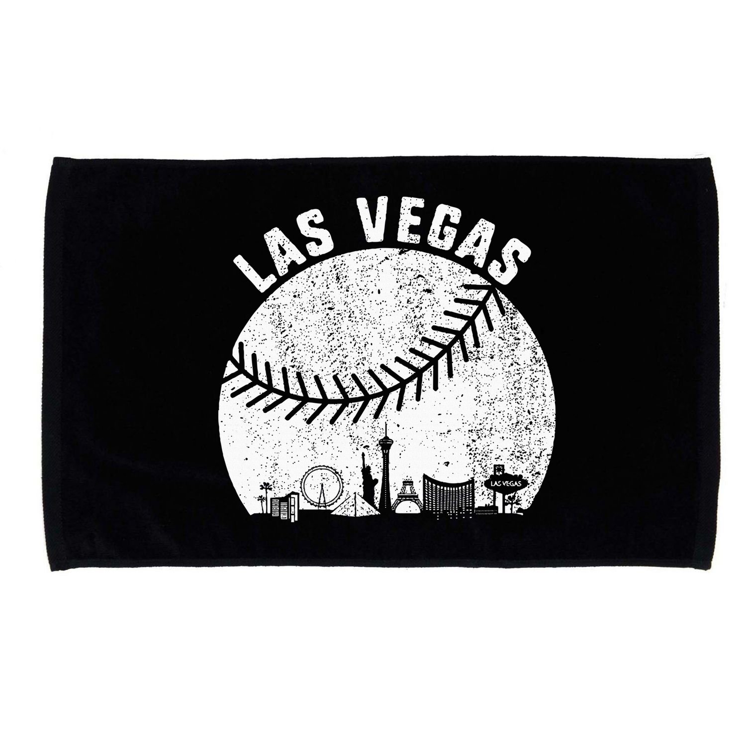 Las Vegas Skyline Baseball Fan Vintage Baseball Las Vegas Microfiber Hand Towel