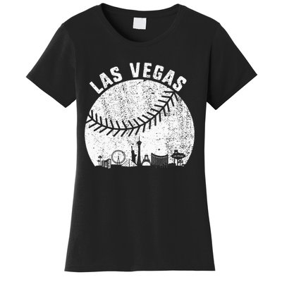 Las Vegas Skyline Baseball Fan Vintage Baseball Las Vegas Women's T-Shirt