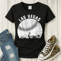 Las Vegas Skyline Baseball Fan Vintage Baseball Las Vegas Womens T-Shirt