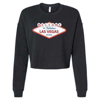 Las Vegas Sign Nevada Aesthetic Cropped Pullover Crew