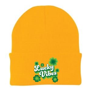 Lucky Vibes St Patricks Day Gift Knit Cap Winter Beanie