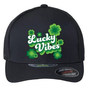 Lucky Vibes St Patricks Day Gift Flexfit Unipanel Trucker Cap