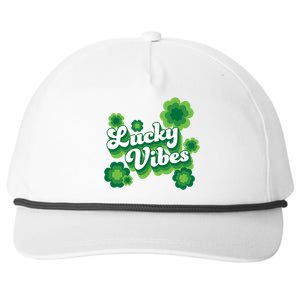 Lucky Vibes St Patricks Day Gift Snapback Five-Panel Rope Hat