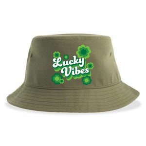 Lucky Vibes St Patricks Day Gift Sustainable Bucket Hat