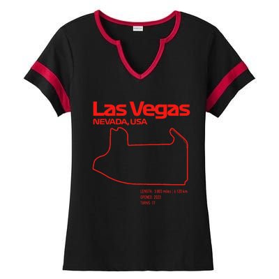 Las Vegas Street Circuit Formula Racing Sport Ladies Halftime Notch Neck Tee