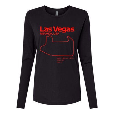 Las Vegas Street Circuit Formula Racing Sport Womens Cotton Relaxed Long Sleeve T-Shirt