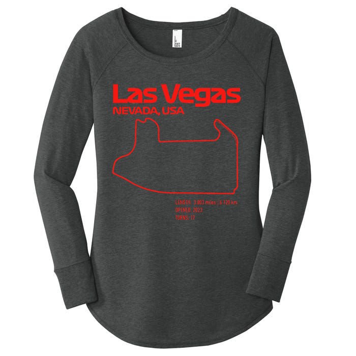 Las Vegas Street Circuit Formula Racing Sport Women's Perfect Tri Tunic Long Sleeve Shirt