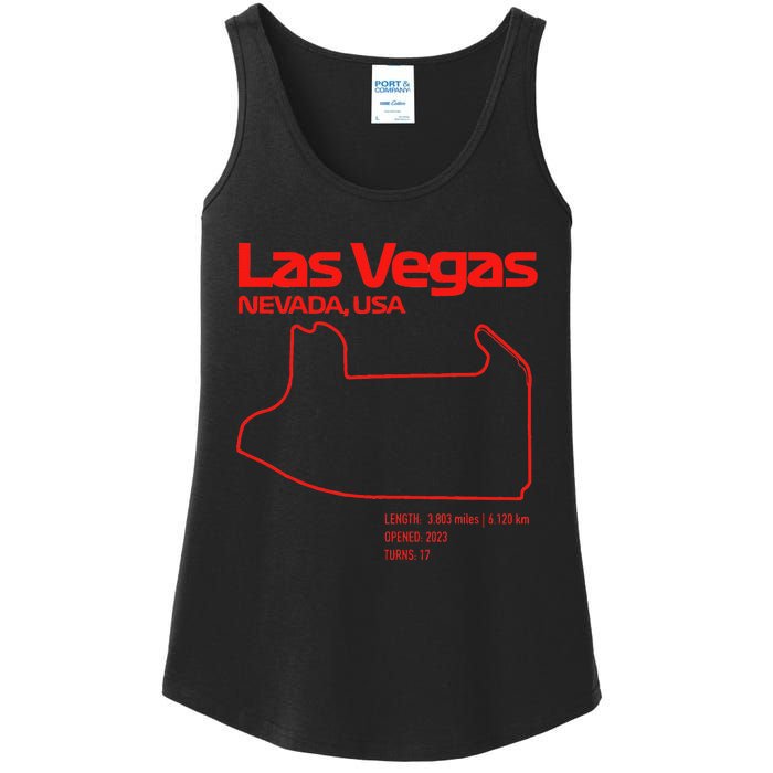 Las Vegas Street Circuit Formula Racing Sport Ladies Essential Tank