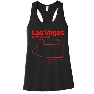 Las Vegas Street Circuit Formula Racing Sport Women's Racerback Tank