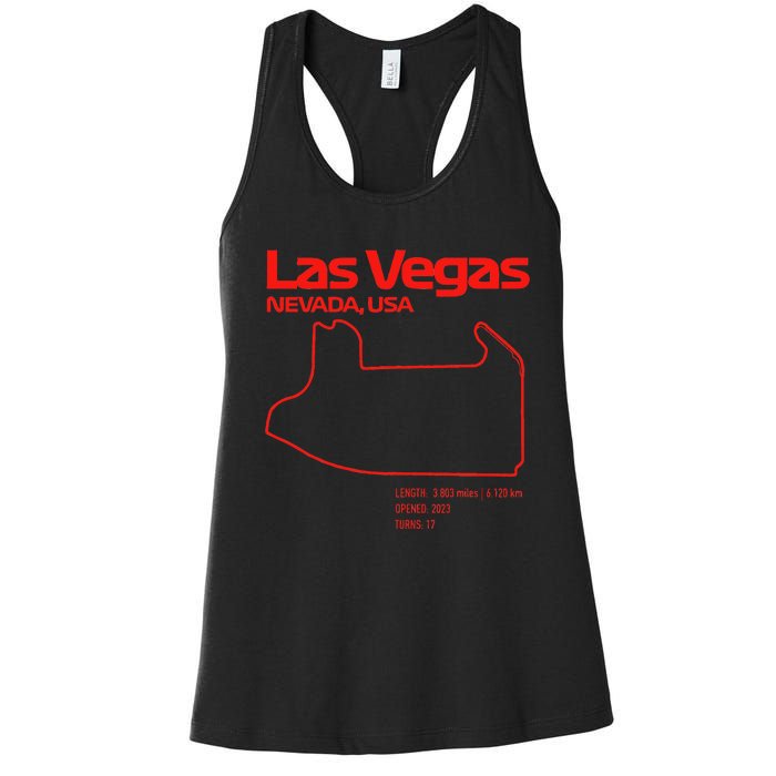 Las Vegas Street Circuit Formula Racing Sport Women's Racerback Tank