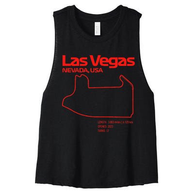 Las Vegas Street Circuit Formula Racing Sport Women's Racerback Cropped Tank