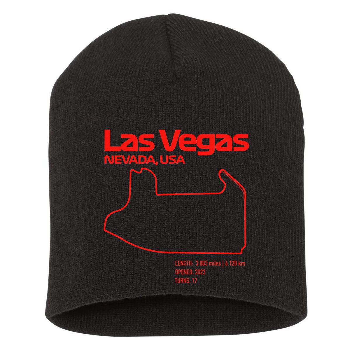 Las Vegas Street Circuit Formula Racing Sport Short Acrylic Beanie