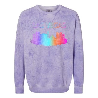 Las Vegas Skyline Colorblast Crewneck Sweatshirt