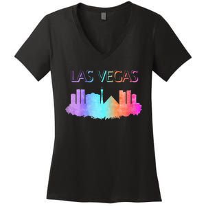 Las Vegas Skyline Women's V-Neck T-Shirt