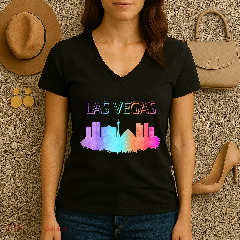 Las Vegas Skyline Women's V-Neck T-Shirt