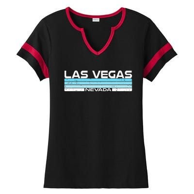 Las Vegas State Of Nevada Blue Sunset Vintage Ladies Halftime Notch Neck Tee