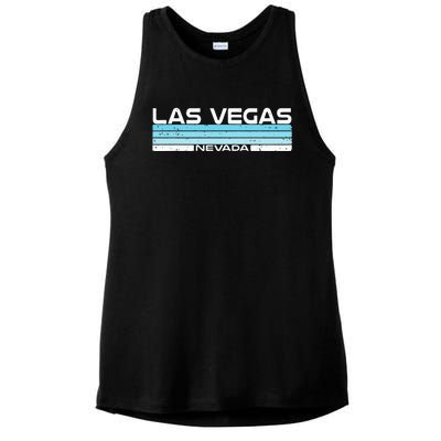 Las Vegas State Of Nevada Blue Sunset Vintage Ladies PosiCharge Tri-Blend Wicking Tank