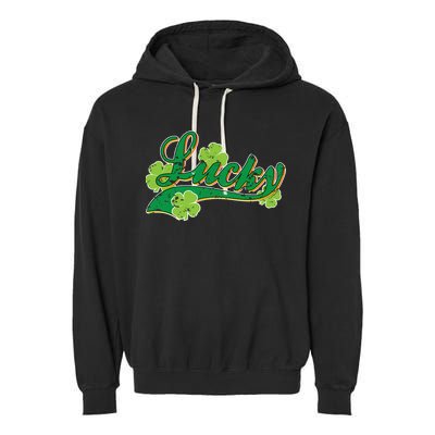 Lucky Vintage St Patrick's Day Garment-Dyed Fleece Hoodie