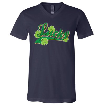 Lucky Vintage St Patrick's Day V-Neck T-Shirt