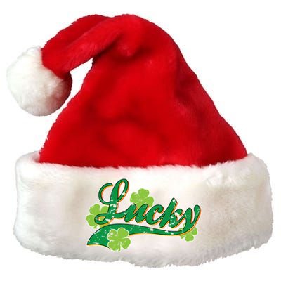 Lucky Vintage St Patrick's Day Premium Christmas Santa Hat