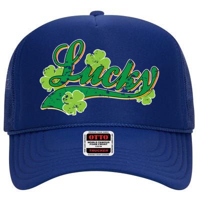 Lucky Vintage St Patrick's Day High Crown Mesh Back Trucker Hat