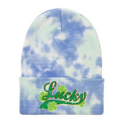 Lucky Vintage St Patrick's Day Tie Dye 12in Knit Beanie