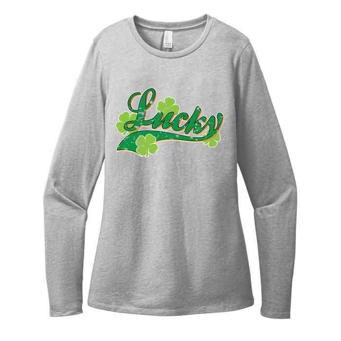 Lucky Vintage St Patrick's Day Womens CVC Long Sleeve Shirt