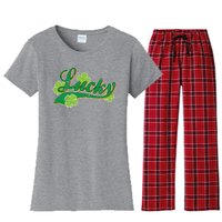 Lucky Vintage St Patrick's Day Women's Flannel Pajama Set