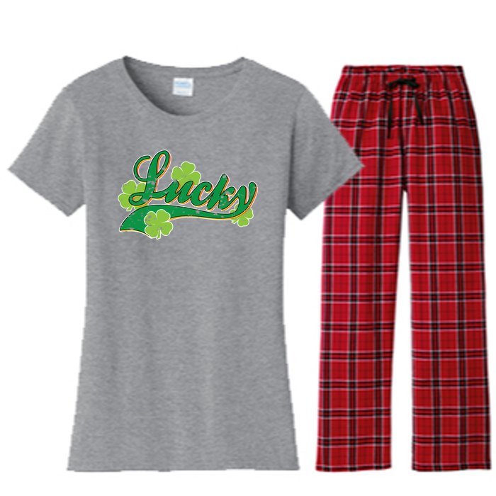 Lucky Vintage St Patrick's Day Women's Flannel Pajama Set