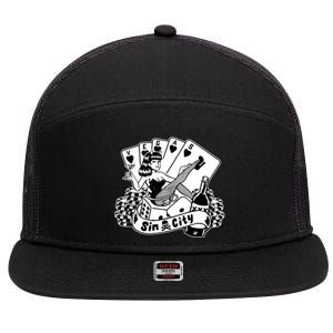 Las Vegas Sin City 7 Panel Mesh Trucker Snapback Hat