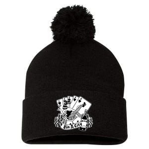 Las Vegas Sin City Pom Pom 12in Knit Beanie