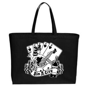 Las Vegas Sin City Cotton Canvas Jumbo Tote