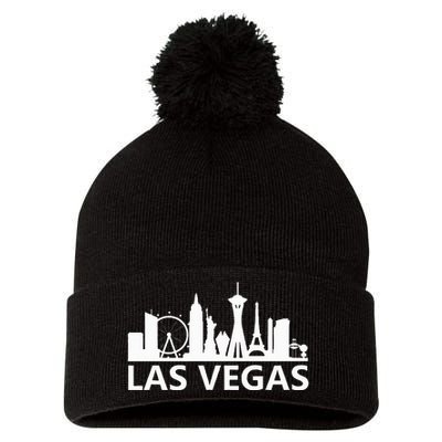 Las Vegas Skyline Nevada Classic Pom Pom 12in Knit Beanie