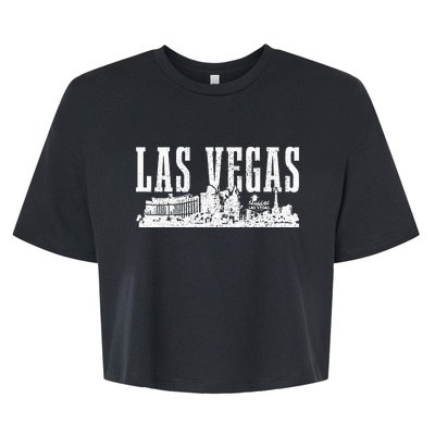 Las Vegas Skyline Pride Vintage Las Vegas Nevada Bella+Canvas Jersey Crop Tee