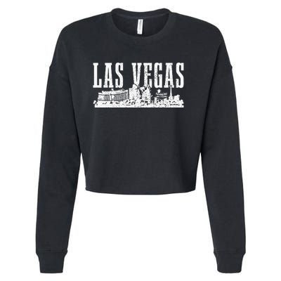 Las Vegas Skyline Pride Vintage Las Vegas Nevada Cropped Pullover Crew