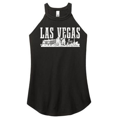 Las Vegas Skyline Pride Vintage Las Vegas Nevada Women’s Perfect Tri Rocker Tank