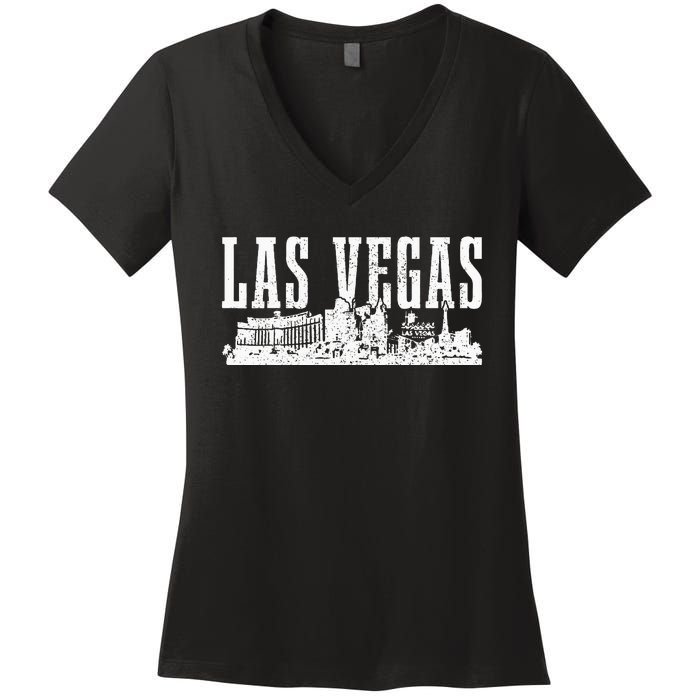 Las Vegas Skyline Pride Vintage Las Vegas Nevada Women's V-Neck T-Shirt