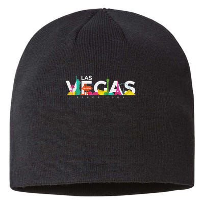 Las Vegas Skyline Retro Vintage Nevada Souvenir Gift Sustainable Beanie